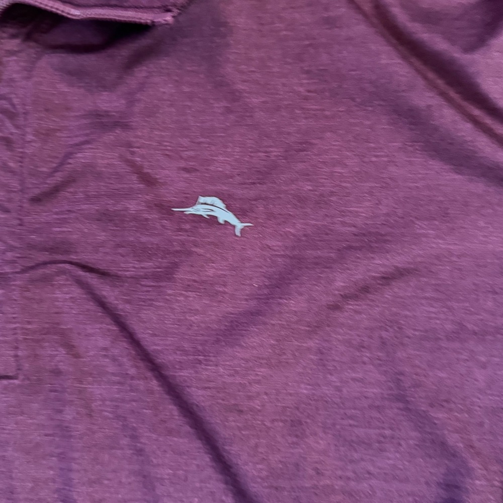 Tommy Bahama IslandZone Mens XXL Quarter Zip Pullover Heather Plum Purple Shirt - Picture 2 of 6